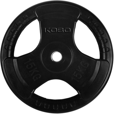 

Kobo 15 Kg (31 mm) Fitness Premium Quality Rubber Coated & Integrated Metal Grip- Sold in Pairs (15 Kg x 2 = 30 Kg) (Imported) Black Weight Plate(25 kg)