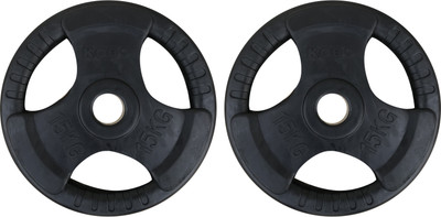 

Kobo 15 Kg (51 mm) Olympic Fitness Premium Rubber Coated Integrated Metal Grip Sold in Pairs (15 Kg x 2 = 30 Kg) (Imported) Black Weight Plate(30 kg)