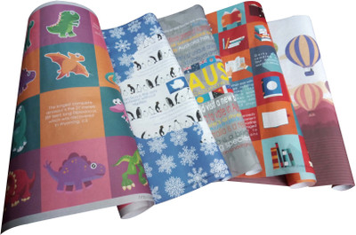 

EVINCE INTERESTING GIFT WRAPPERS eVincE Pack of 5 Large Gift Wrappers of Assorted designs for your variety of gifting needs PAPER Gift Wrapper(Multicolor)