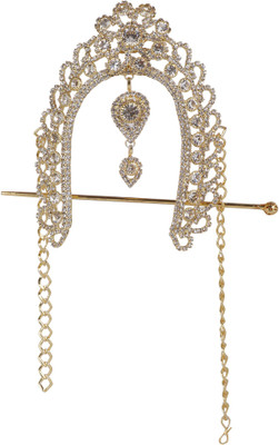 

Pink Rose Bridal Charm Hair Pin(Gold, White)