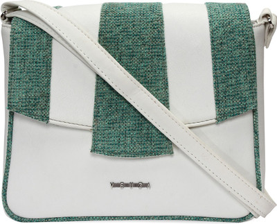 

Veuza Hand-held Bag(White, Green), Green;white