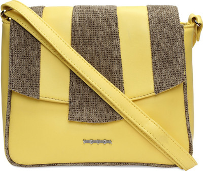 

Veuza Hand-held Bag(Yellow, Brown), Brown;yellow