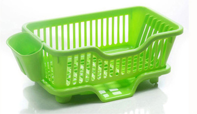 

SYGA Medium Green Kitchen Sink Frontside Dish Drainer Drying Rack Washing Holder Basket Plastic Kitchen Rack(Green)