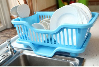 

SYGA Small Blue Kitchen Sink Frontside Dish Drainer Drying Rack Washing Holder Basket Plastic Kitchen Rack(Blue)