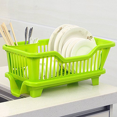 

SYGA Medium Green Kitchen Sink Dish Drainer Drying Rack Washing Holder Basket Plastic Kitchen Rack(Green)