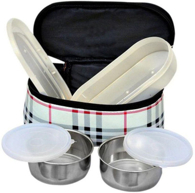 

Xtrendz ware 3 Containers Lunch Box(500 ml), White