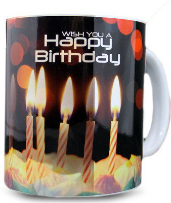 

Juvixbuy Wish You A Happy Birthday Coffee Ceramic Mug(325 ml), Multicolor