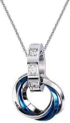 

Aaishwarya Tri Rings With CZ Blue Cubic Zirconia Stainless Steel Pendant