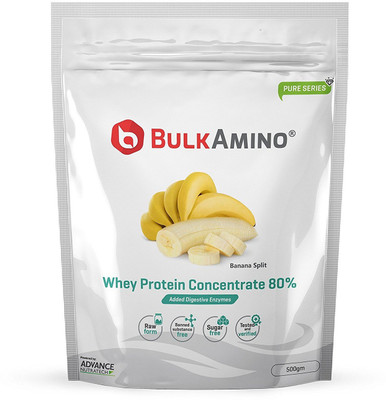 

Advance Nutratech Bulkamino Whey Protein Concentrate 80 % Raw Protein 500 Gram Banana Supplement Powder with 16 Servings. Protein Blends(500 g, Banana)