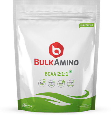 

Advance Nutratech Bulkamino BCAA 2:1:1 500gram(1.1Lbs) supplement powder with 100 Servings. Protein Blends(500 g, Unflavored)