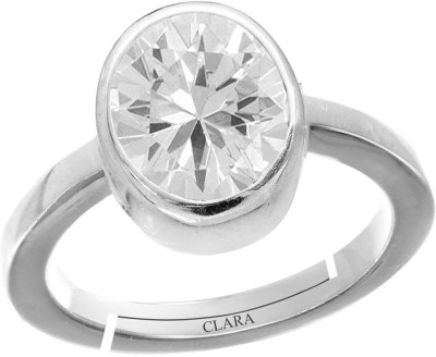 CLARA Zircon 7.5cts or 8.25ratti Adjustable Ring For WOMEN Sterling Silver Cubic Zirconia Ring