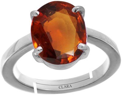 CLARA Gomed Hessonite 6.5cts or 7.25ratti Adjustable Ring For MEN Sterling Silver Garnet Ring