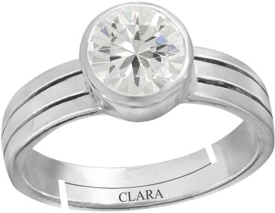 CLARA Zircon 5.5cts or 6.25ratti Adjustable Ring For MEN Sterling Silver Cubic Zirconia Ring