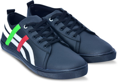 

Highfly Men's Synthetic Stylish Casual Shoes, Dancing Shoes, Party Wear Sneakers (6-) For Men(Black