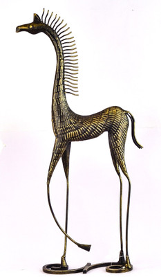

VedasExports Artistic Horse Smal Decorative Showpiece - 72.5 cm(Iron, Gold)
