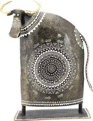 

VedasExports Dell Cow Antique Small Decorative Showpiece - 17.5 cm(Iron, Silver)