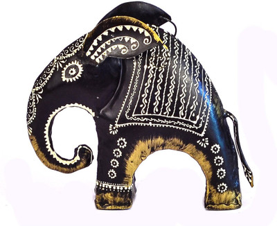 

VedasExports Aston Elephant Brown Small Decorative Showpiece - 19.5 cm(Iron, Brown)