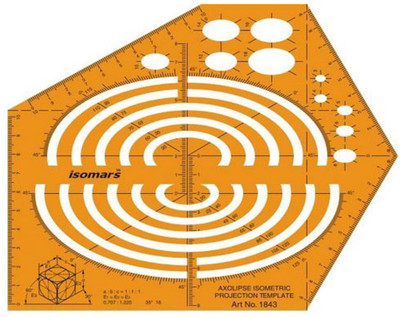 

Isomars 1843 Metric Isometric Ellipse Ellipses Shape Symbols Drawing Drafting Stencil(Pack of 1, Laser Cut & Printed)