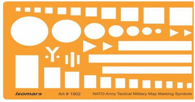 

Isomars 1902 NATO Troops Movement Army Tactical Military Map Marking Symbols Drawing Stencil(Pack of 1, Laser Cut & Engraved)