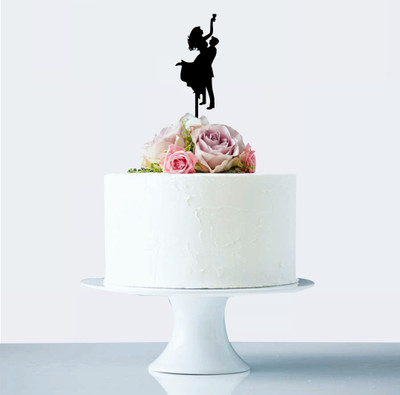 

Naveed Arts  Acrylic cake topper Sticker(Pack of 1, Black