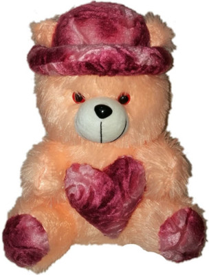 

COST TO COST Super soft peach color teddy with cap - 12 mm(Orange)