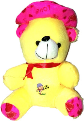 COST TO COST Yellow cap teddy with sticker - 10 inch(Yellow)