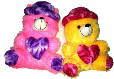 

COST TO COST Yellow Pink cap Teddy combo - 12 inch(Yellow Pink)