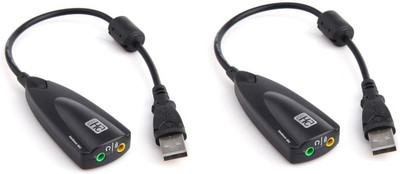 

ReTrack SET OF 2PC Steel Sound 5hv2 7.1 Sound Channel USB2.0 Sound Card USB Adapter(Black)