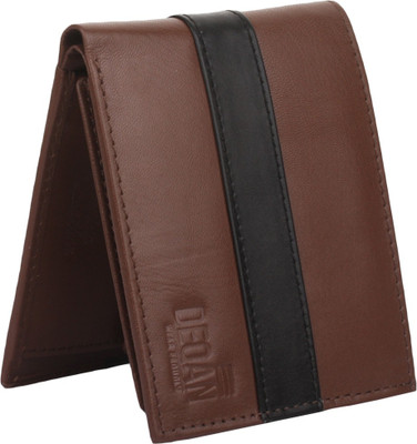 

DEQAN Men Brown, Black Genuine Leather Wallet(9 Card Slots), Black;brown
