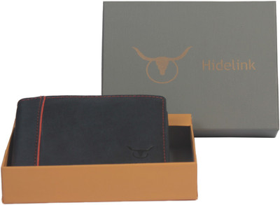 

Hidelink Men Blue Genuine Leather Wallet(6 Card Slots), Deep blue