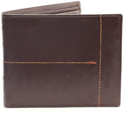 

NUKAICHAU Men Brown Genuine Leather Wallet(6 Card Slots)