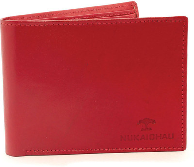 

NUKAICHAU Men Red Genuine Leather Wallet(6 Card Slots)