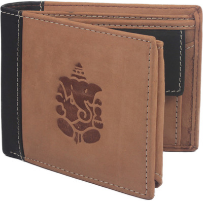 

Hidelink Men Brown Genuine Leather Wallet(6 Card Slots)