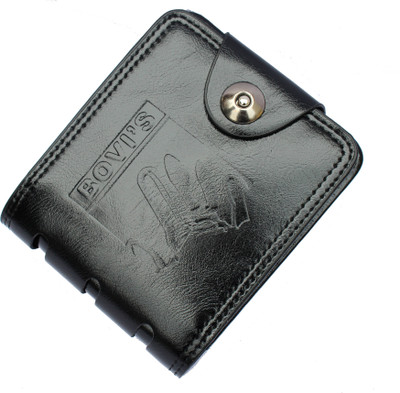 

AVB Men Black Artificial Leather Wallet(10 Card Slots)
