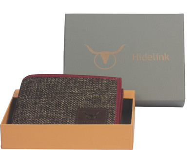 

Hidelink Men Brown Genuine Leather Wallet(6 Card Slots)