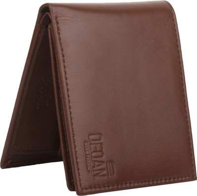 

DEQAN Men Brown Genuine Leather Wallet(7 Card Slots)