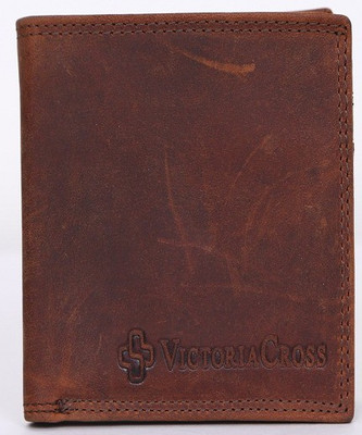 

VICTORIA CROSS Men Brown Genuine Leather Wallet(1 Card Slot)
