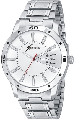 Rich Club RC-1107 Silver Day And Date Metal Analog Watch  - For Men   Watches  (Rich Club)