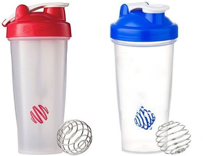 

ReTrack SET OF 2PC Transparent Loop Top Protien-Shaker With Blender Ball 700 ml Shaker(Pack of 2, Multicolor)