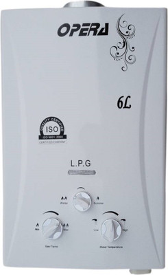 

opera 6 L Gas Water Geyser(White, whgas-4)
