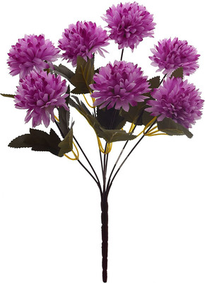 Fourwalls Fourwalls Chrysanthemum Ball Flower Bouquet (49 cm, Light Purple, 7 Branches) Multicolor Assorted Artificial Flower(10 inch, Pack of 1) available at flipkart for Rs.175