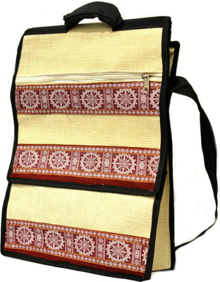 

Utkalika Handcrafted Jute Laptop Bag Multipurpose Bag(Maroon, 1 L)