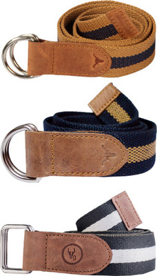 

hidekraft Men & Women Casual Tan, Blue, Grey Genuine Leather Belt, Blue;grey;tan
