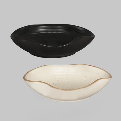 

Miah Decor Serving Bowl Ceramic Bowl Set(Black, Beige, Pack of 1)