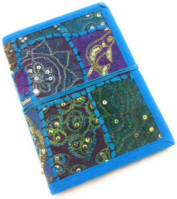 

Safar Regular Diary(Handmade diary, 100 percent recycled handcrafted diary, ethnic design, Sky blue)