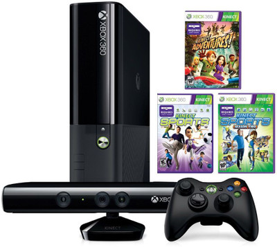

Microsoft Xbox 360 4GB with kinect Bundle Motion Controller(Black, For Xbox)