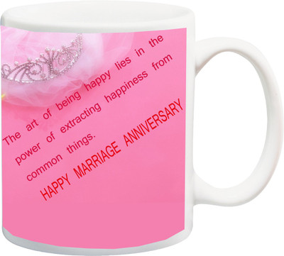

Stylotrendz Happy marriage Anniversary quotes for Husband or Wife Ceramic Mug(325 ml), White