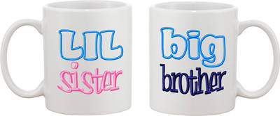 

Thirsty Guys Gift for Raksha Bandhan Exclusive Rakhi Return Gift for Sister on Bhaidooj Birthday Anniversary Ceramic Mug(330 ml, Pack of 2), White