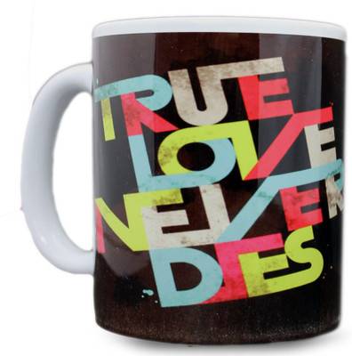 

Juvixbuy True Love Never Dies Coffee Ceramic Mug(325 ml), Multicolor