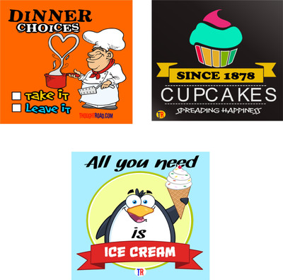 

DINNER CHOICES CUPCAKES ICECREAM Paper Print(12 inch X 12 inch, Rolled)